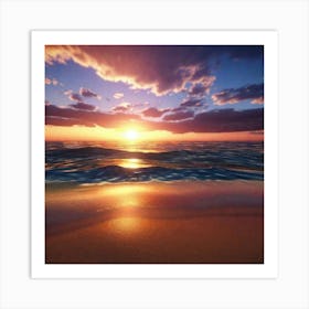 Sunset On The Beach 404 Art Print