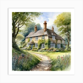 Cottage In The Country Art Print