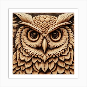 Owl Carving 4 Art Print