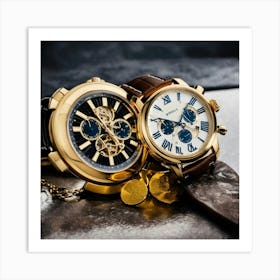 Two Gold Expensive Watches (5) Art Print