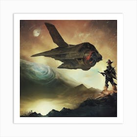 Spaceship In The Sky Art Print