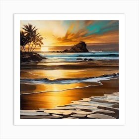 Sunset On The Beach 777 Art Print