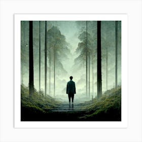 Man In The Forest Art Print