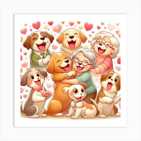 Happy Dogs Art Print