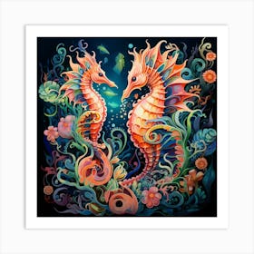 Seahorses Art Print