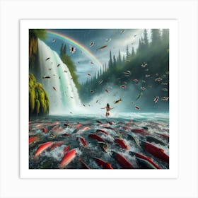 Salmon Whimsy Art Print