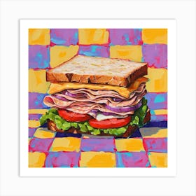 Club Sandwich Pastel Checkerboard 4 Art Print