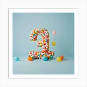 Balloon Number 3 2 Art Print