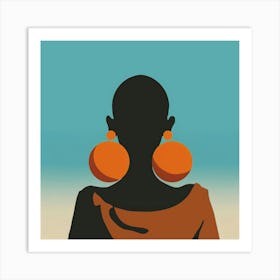 Silhouette Of African Woman 17 Art Print