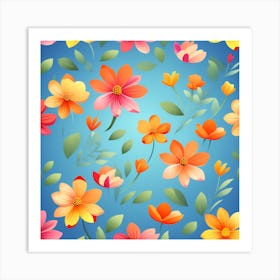 Seamless Floral Pattern Art Print