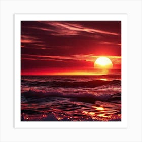 Sunset Over The Ocean 74 Art Print