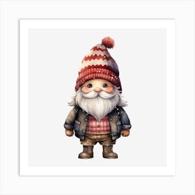 Santa Gnome Art Print