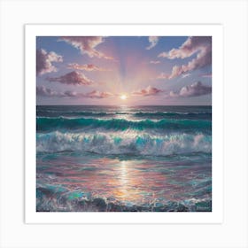 Sunset Over The Ocean 14 Art Print