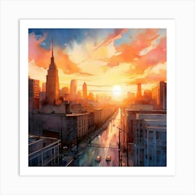 Sunset In The City 1 Art Print