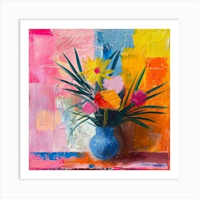 Flowers In A Blue Vase Art Print