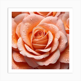 Peach Roses 1 Art Print