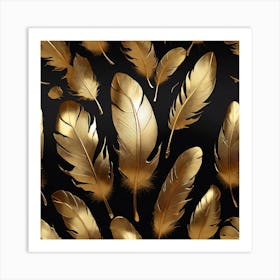 Golden feathers 2 Art Print