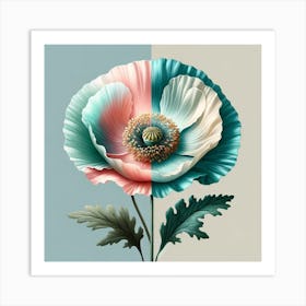 Title: "Spectrum of Elegance: Multicolored Poppy Artwork"Description: "Discover 'Spectrum of Elegance,' a captivating poppy flower artwork, featuring a kaleidoscope of colors including metallic red, bold blue, and vibrant green. Perfect for modern home decor, this piece embodies minimalist beauty and color symbolism, ideal for art enthusiasts and interior designers seeking unique floral prints Art Print