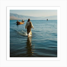 Jesus In The Sea Of Galilee Art Print