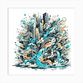 Abstract Cityscape Art Print