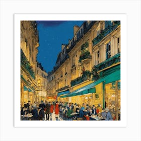 Paris At Night 1 Art Print