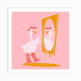 Howdy Partner! Duck In Boots Art Print