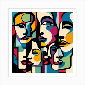 Abstract Of Faces 1 Art Print