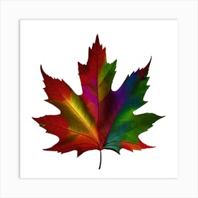 Rainbow Maple Leaf Art Print