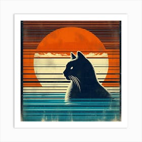 Cat silhouette 3 Art Print