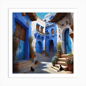 462695 A Creative Image Of The Moroccan City Of Chefchaou Xl 1024 V1 0 1 Art Print