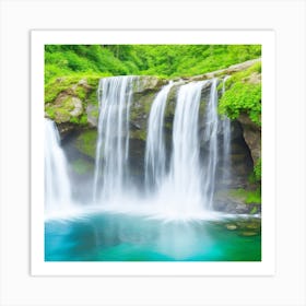 Waterfall - Waterfall Stock Videos & Royalty-Free Footage Art Print