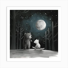 Bear And Teddy Bear Art Print