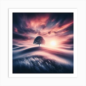 Lone Tree In A Field 1 Art Print