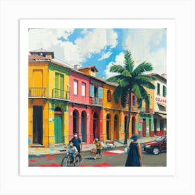 Street Scene In Cuba Art Print