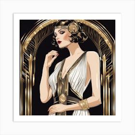 art deco lady Art Print