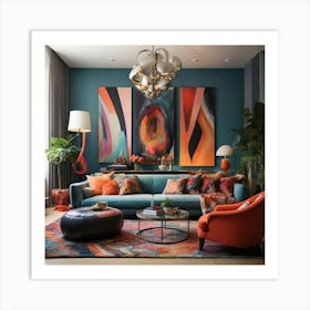 Colorful Living Room Art Print