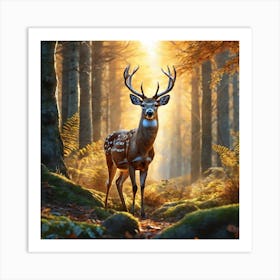 Deer In The Forest 126 Art Print