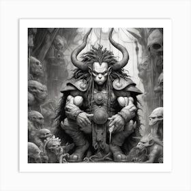 Horned Demon Art Print