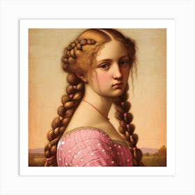 Girl With Braids Art Print