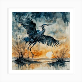 Blue Heron Art Print