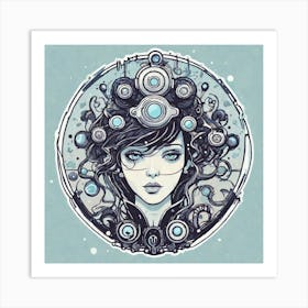 Cyborg Girl Art Print