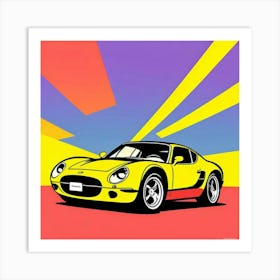 Energetic Car Motion in Pop Art Style Art Print