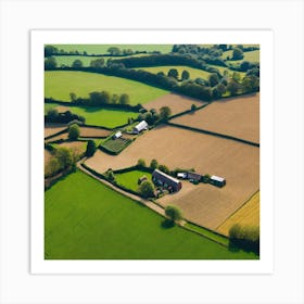 Aerial View Of A Farm 10 Art Print