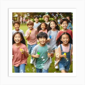 Children Playing In The Park Art Print