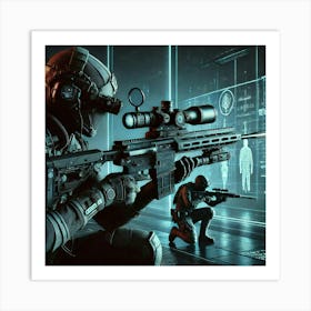 Sci Fi Nightwatch Snipers 1024x1024 Art Print