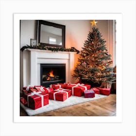 Christmas Tree With Presents 20 Art Print