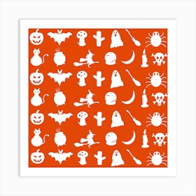 Halloween icons pattern Art Print