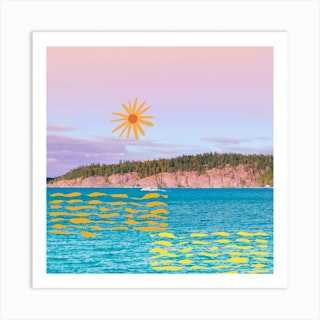 Summer Waves  Square Art Print