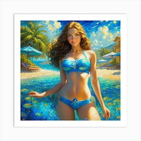 Girl On The Beach dgh Art Print