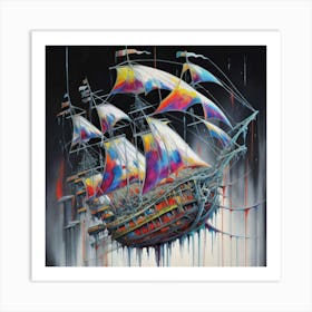 Ship with a splash of colour 5 Art Print